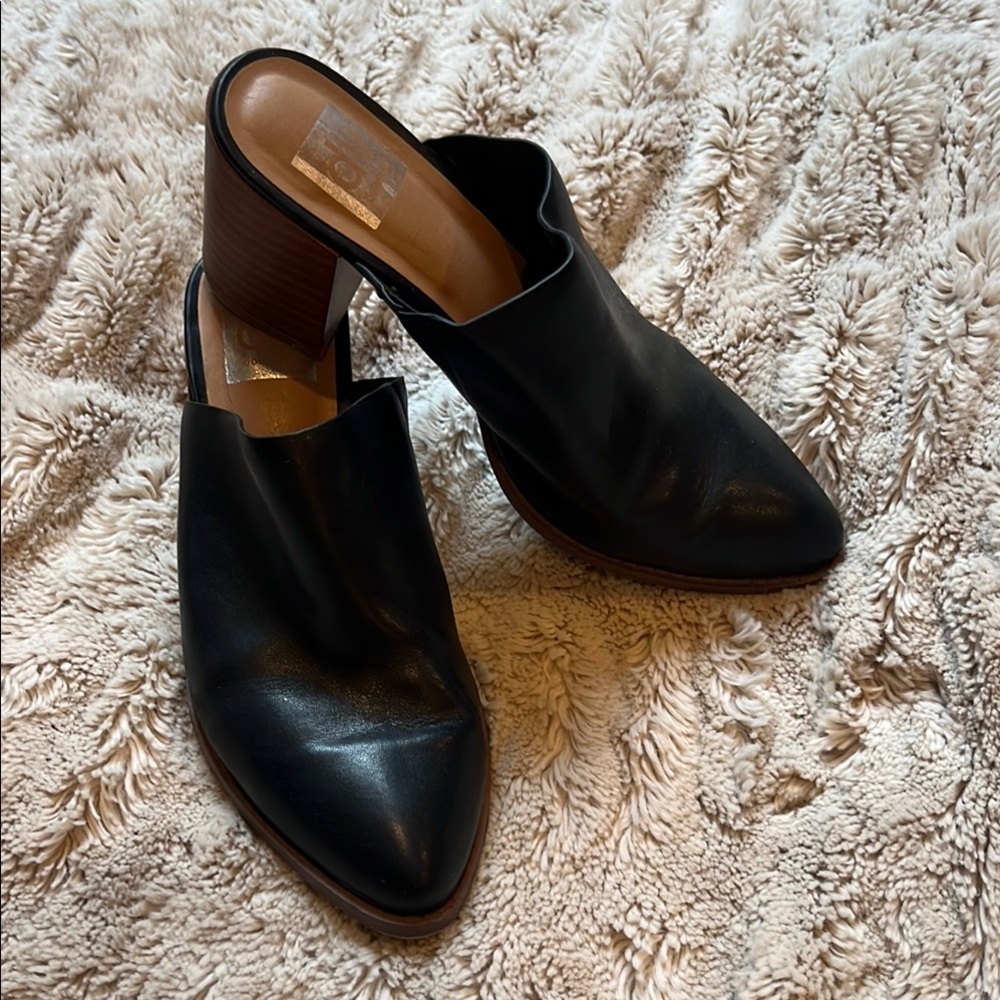 Dolce Vita Women's Black Leather Mules